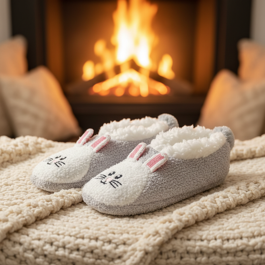 Grey Bunny Slipper Socks Background Only Swap