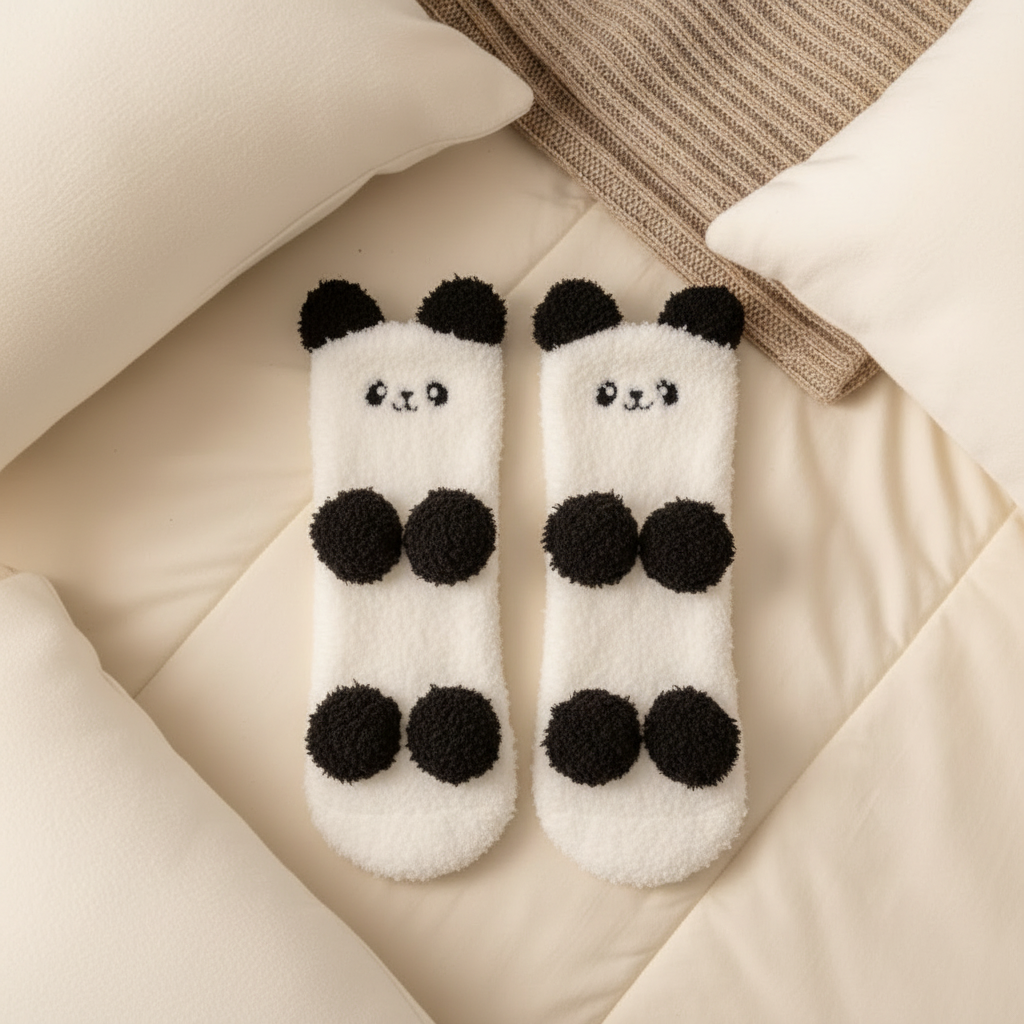 Panda Cosy Socks Pair Winter Studio Lifestyle