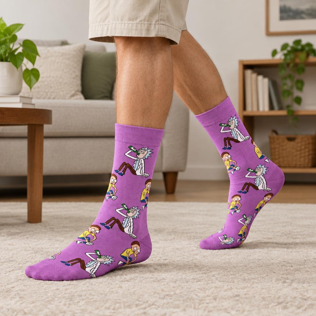 rick and morty mens socks