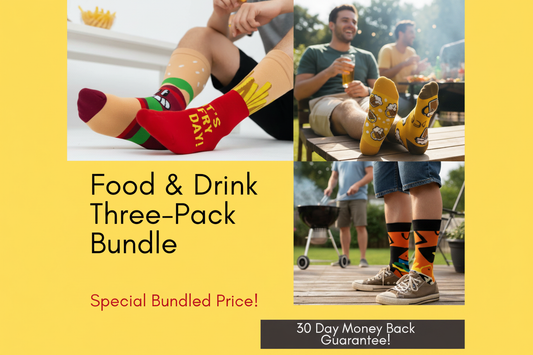 funny food sock three pack bundle deal