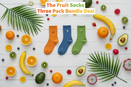 The fruit socks three pack bundle. More socks with more savings. 30 day money back guarantee