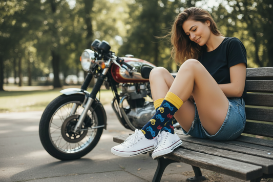 Rev Up Your Style: Discover the Ultimate Motorbike Themed Novelty Socks
