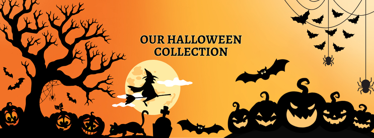 halloween novelty knee high socks with pumpkin, witch and striped designs