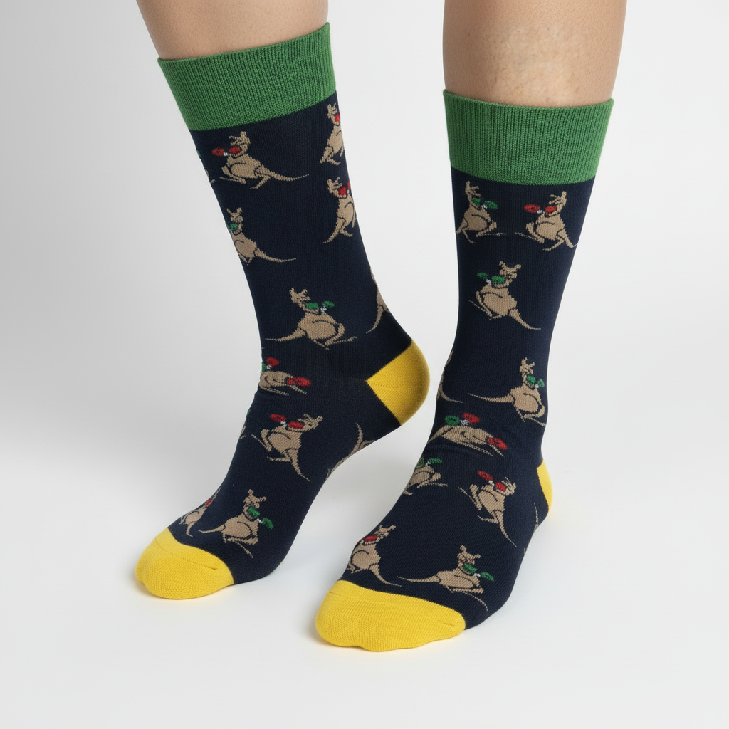Boxing Kangaroo Australian Socks