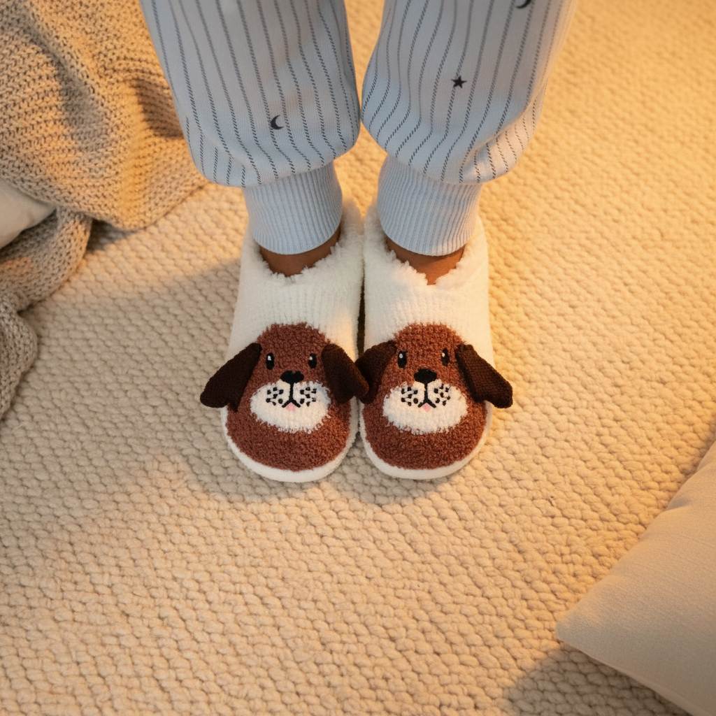 Dog Slipper Socks Cosy Studio Lifestyle