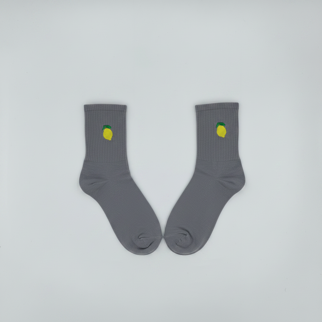 Grey  fruity Lemon Socks