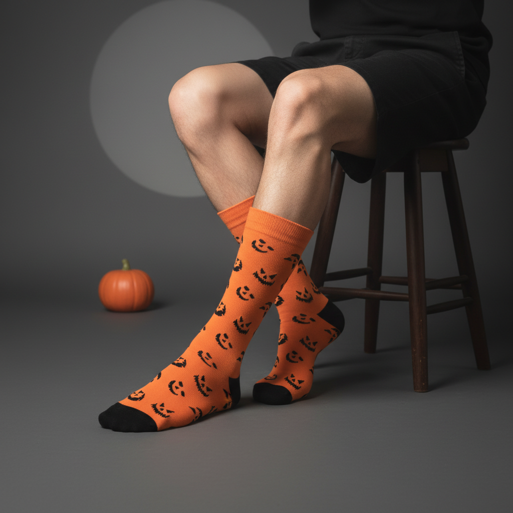pumpkin halloween socks