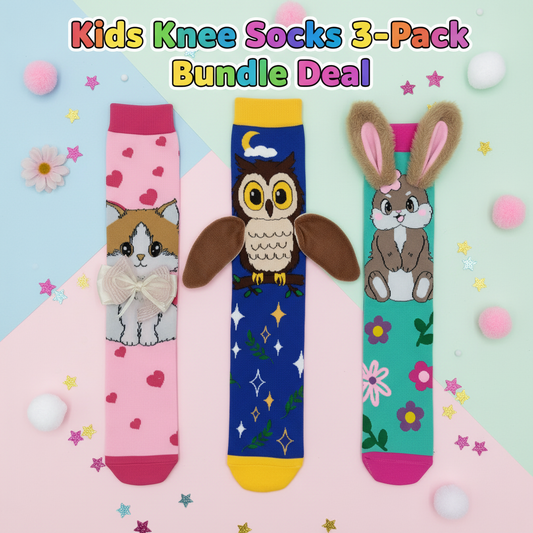 Kids Knee Socks 3-Pack Bundle Deal