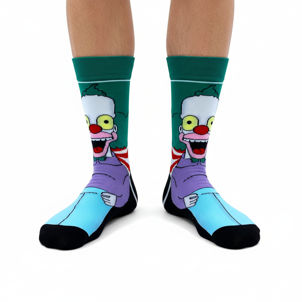Krusty the Clown Socks Studio Shot - Corrected