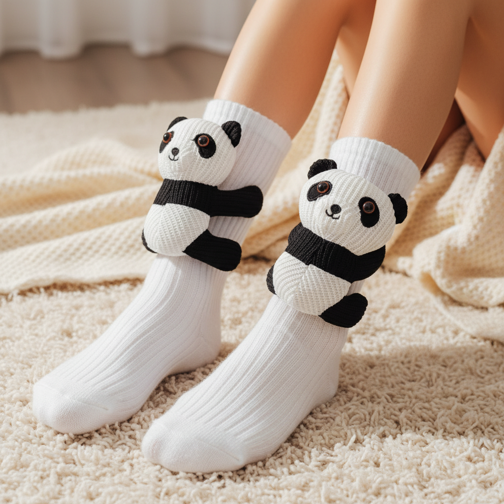 Novelty panda winter socks