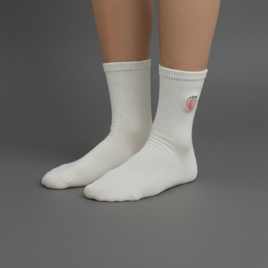 Peach Socks Dark Grey Background