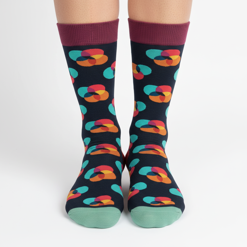 funny circle pattern novelty socks