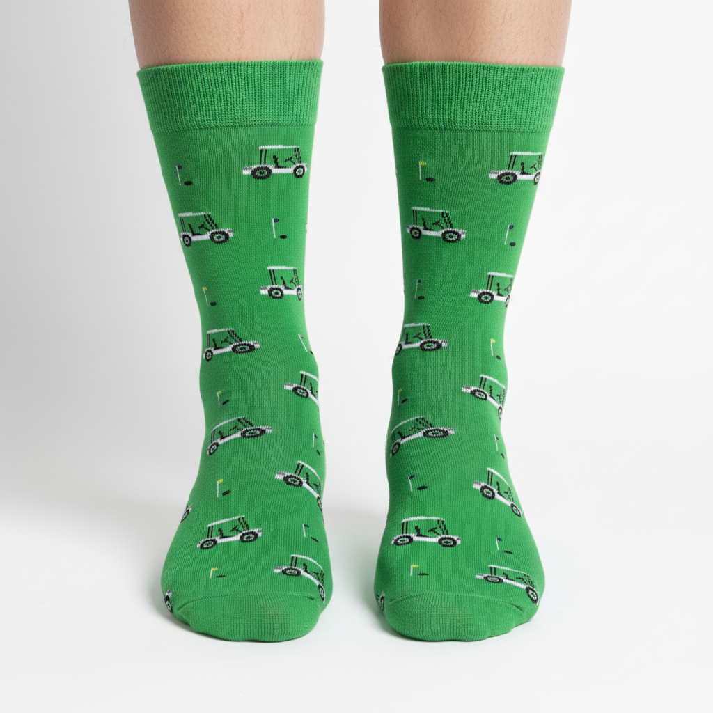 Golf cart and flag socks