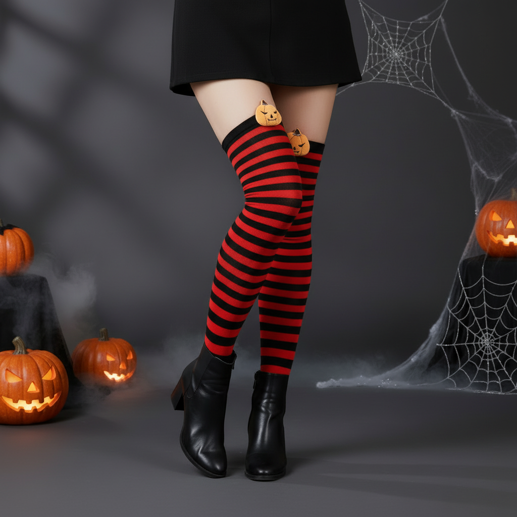red Halloween socks 