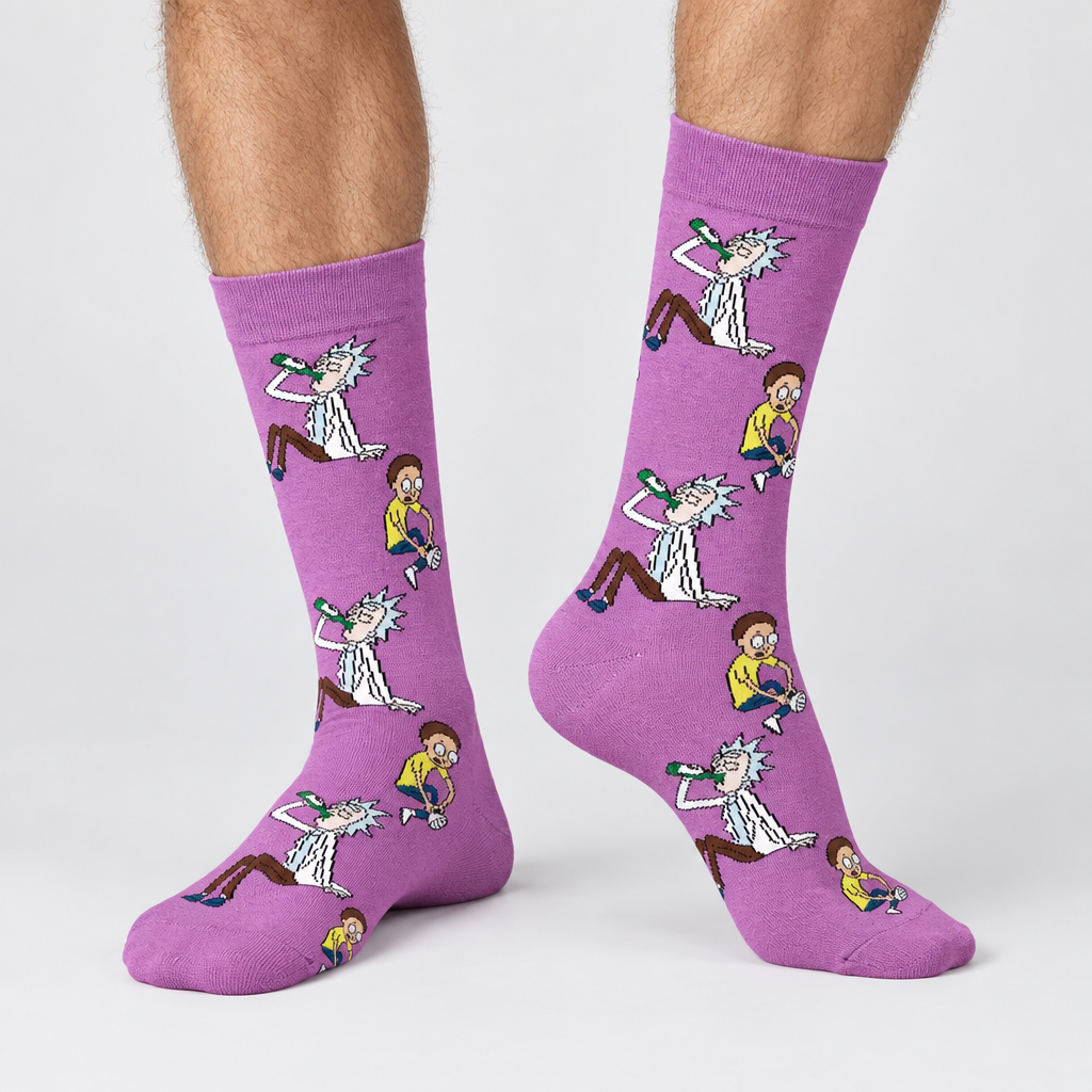 rick and morty purple socks