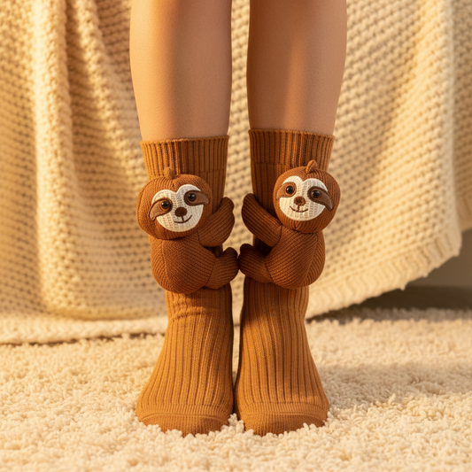 Sloth animal themed novelty socks