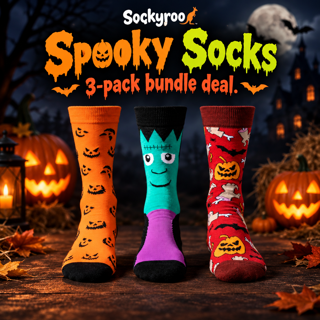 halloween socks for men, three pack bundle deal