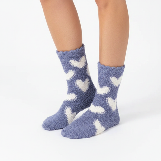 Winter novelty wool socks blue