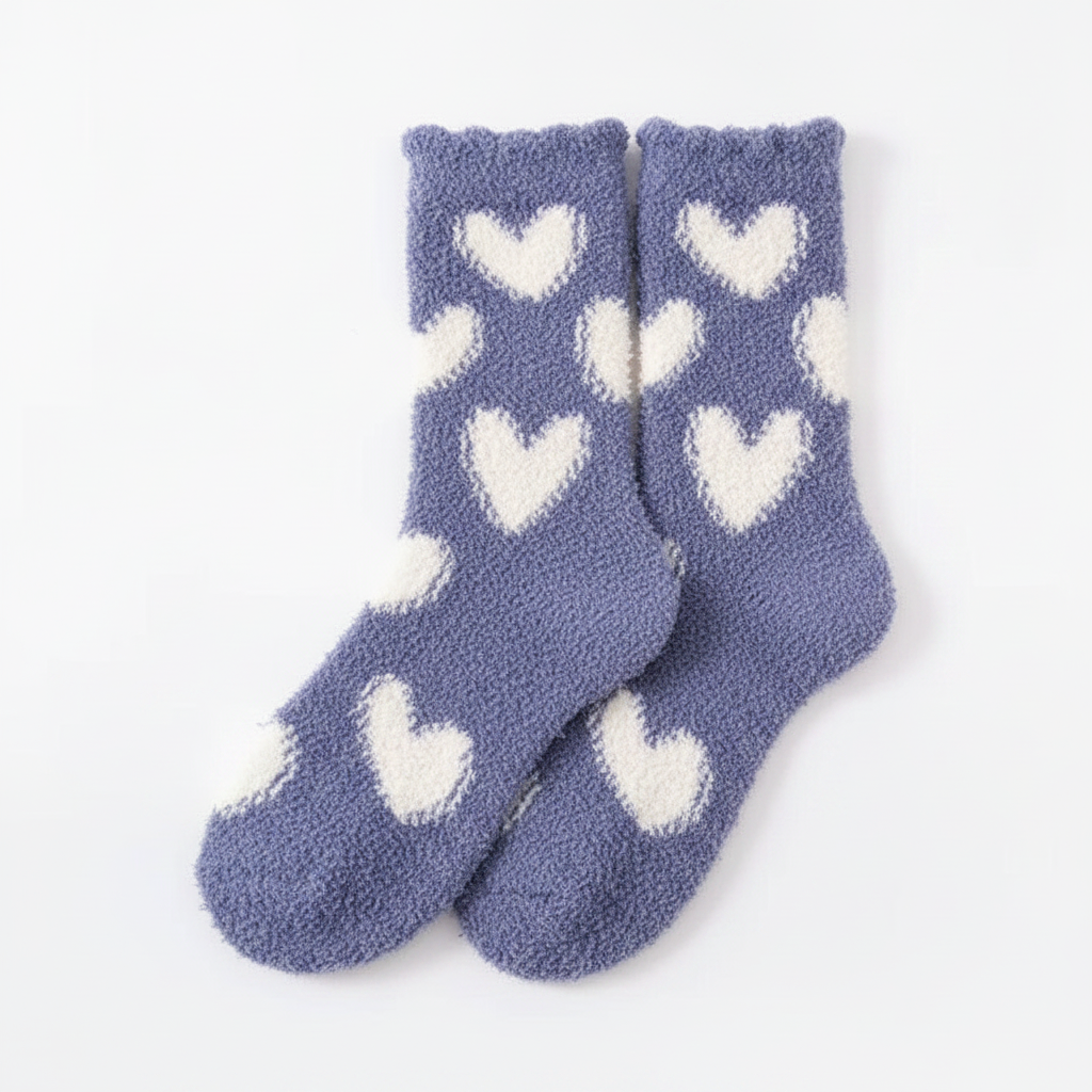 Winter novelty wool socks blue