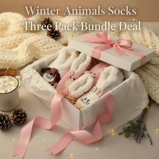 Winter Animals Socks Three Pack Bundle Deal
